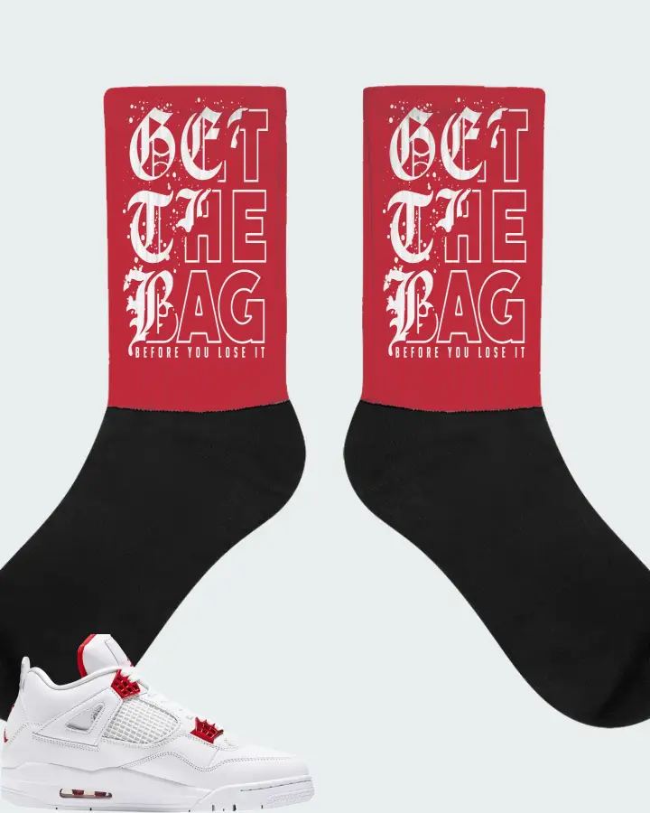 Air Jordan 4 Retro Metallic Red Matching Socks
