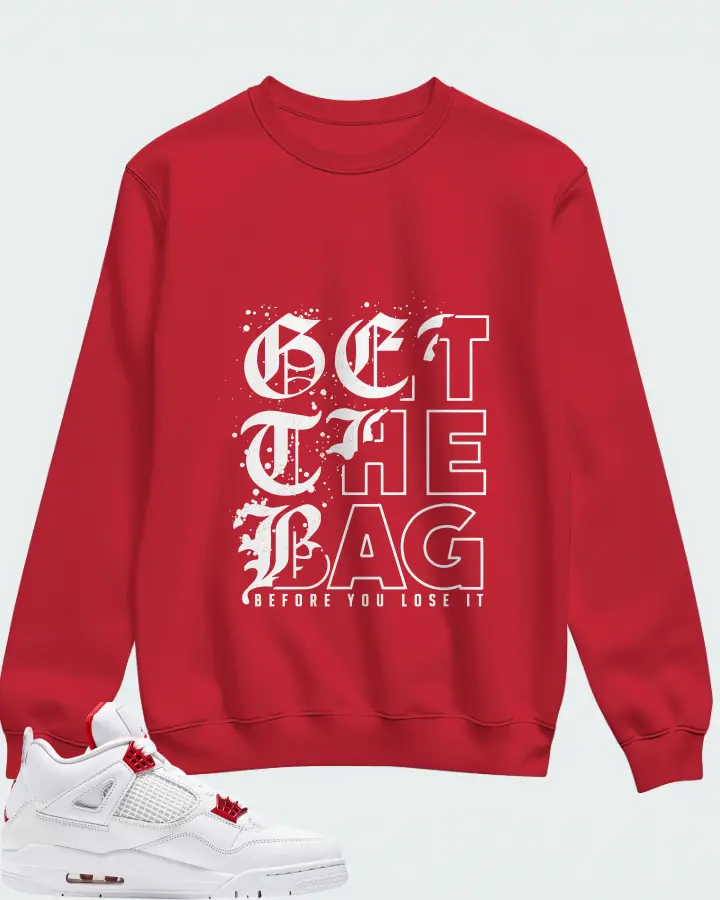 Air Jordan 4 Retro Metallic Red Matching Sweatshirt