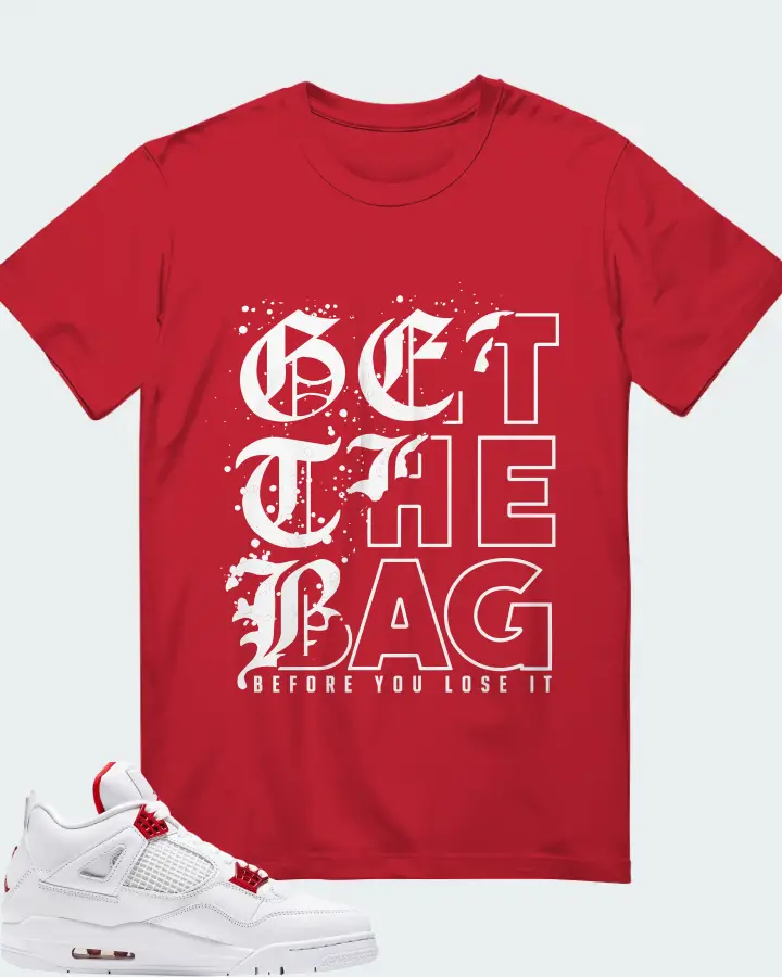 Air Jordan 4 Retro Metallic Red Matching T-Shirt