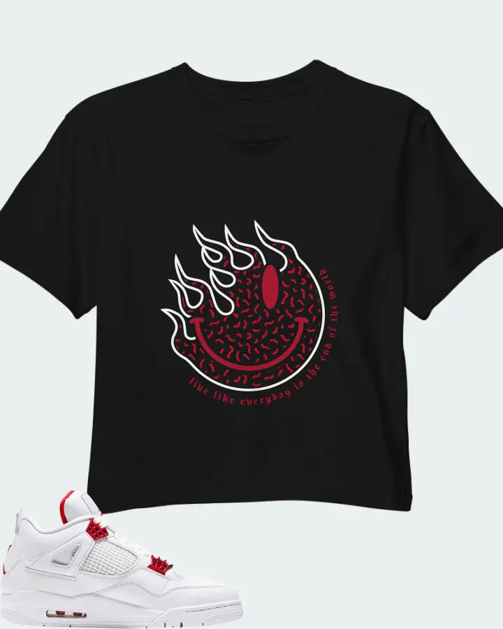 Air Jordan 4 Retro Metallic Red Matching Crop Top