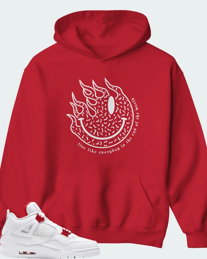 Air Jordan 4 Retro Metallic Red Matching Hoodie