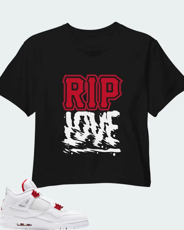 Air Jordan 4 Retro Metallic Red Matching Crop Top