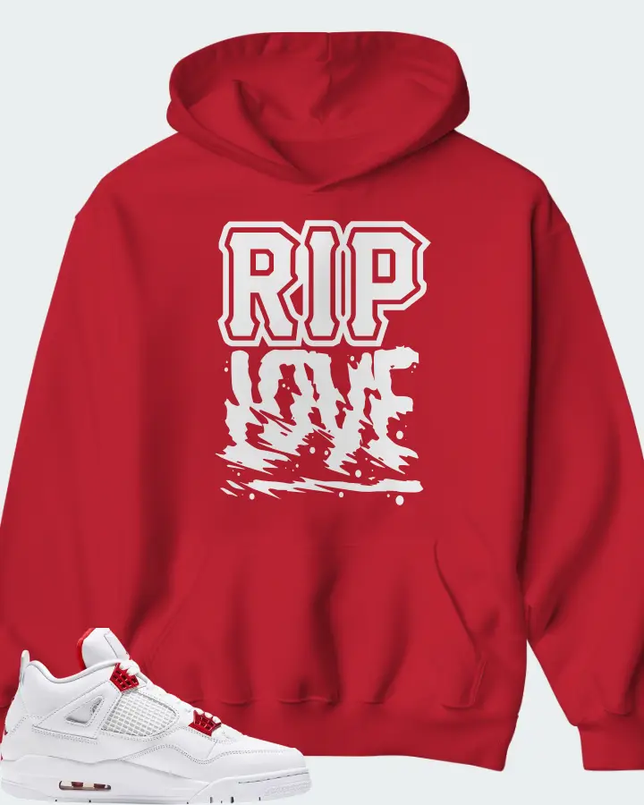 Air Jordan 4 Retro Metallic Red Matching Hoodie