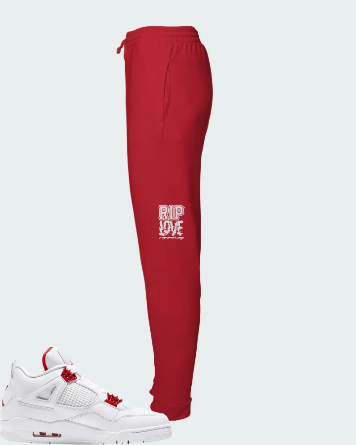 Air Jordan 4 Retro Metallic Red Matching Joggers