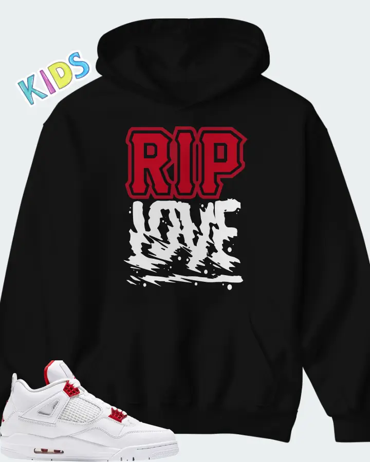 Air Jordan 4 Retro Metallic Red Matching Kid's Hoodie