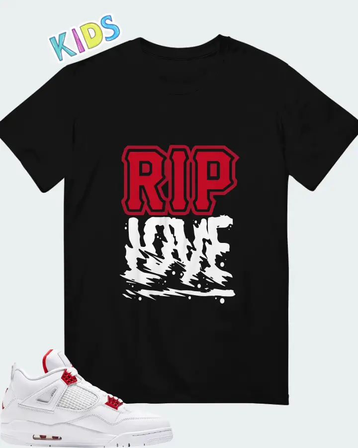 Air Jordan 4 Retro Metallic Red Matching Kid's T-Shirt