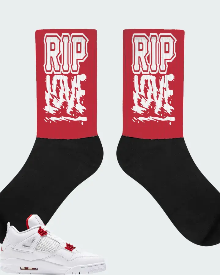 Air Jordan 4 Retro Metallic Red Matching Socks
