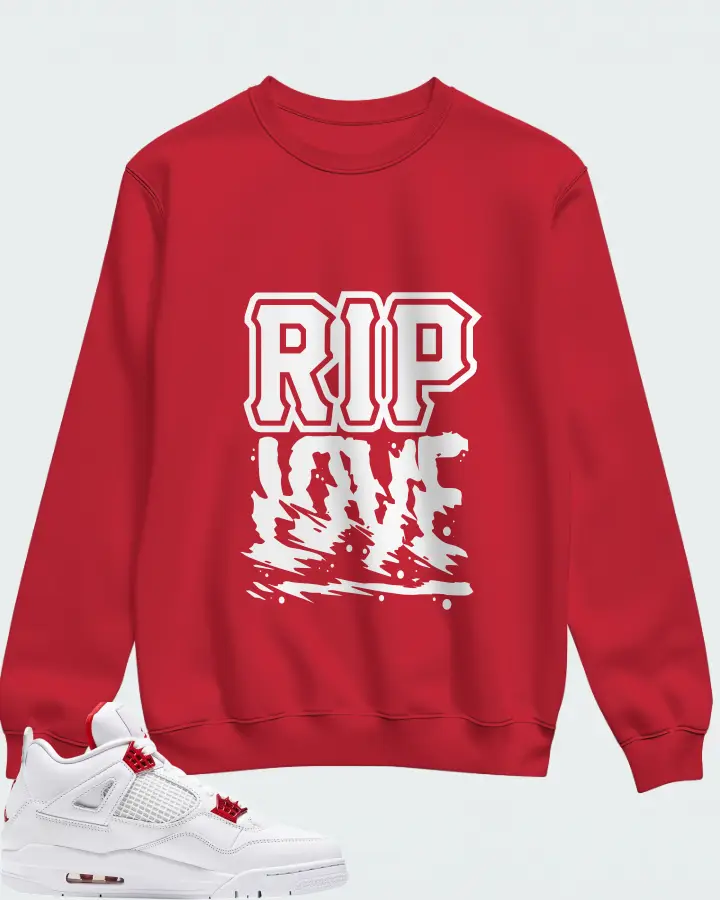 Air Jordan 4 Retro Metallic Red Matching Sweatshirt