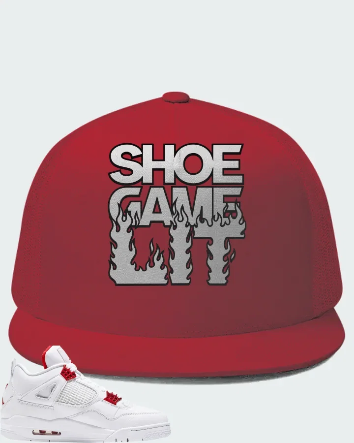 Air Jordan 4 Retro Metallic Red Matching Hat