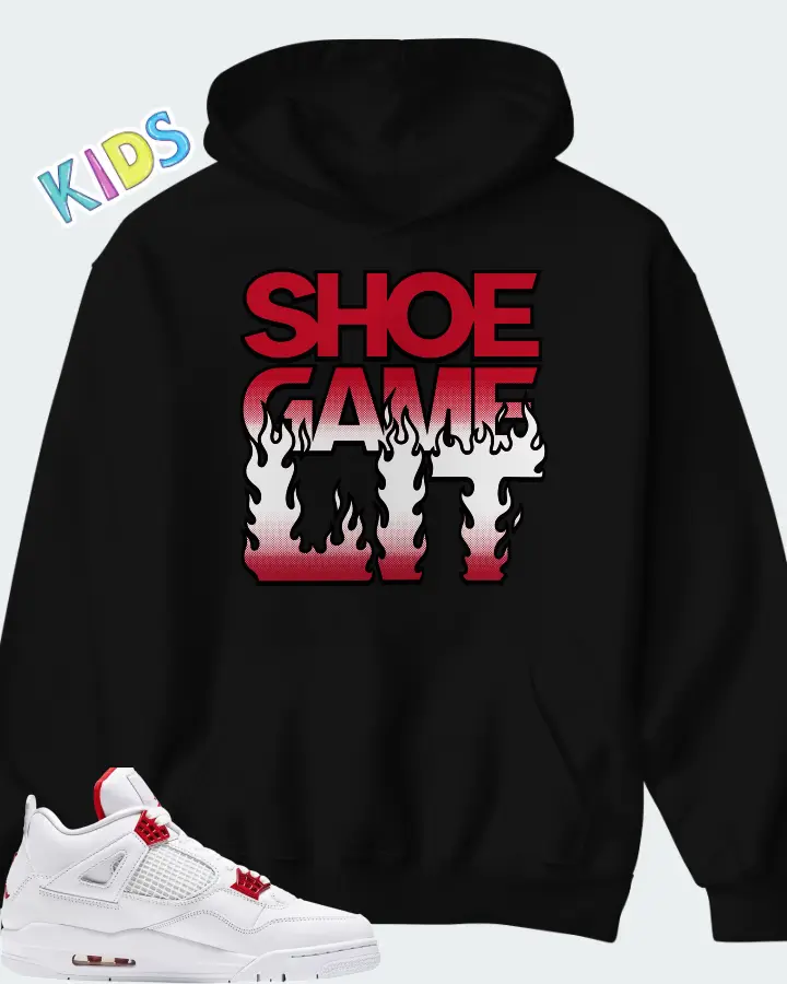 Air Jordan 4 Retro Metallic Red Matching Kid's Hoodie