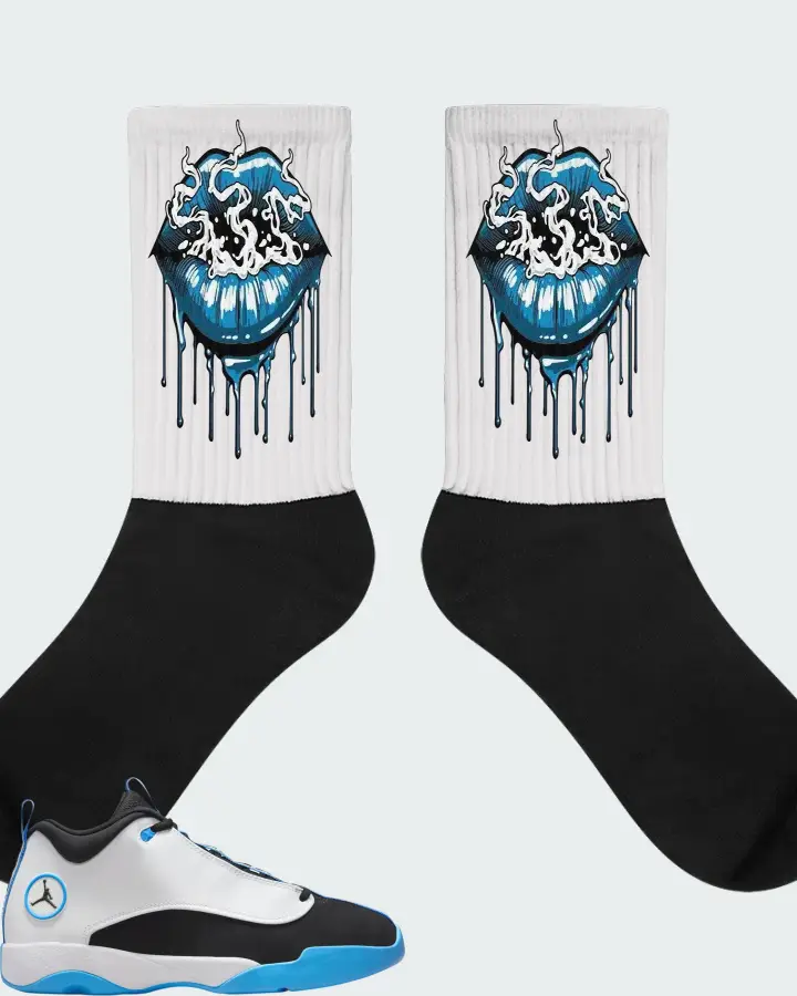 Air Jordan Jumpman Pro Quick White University Blue Matching Socks