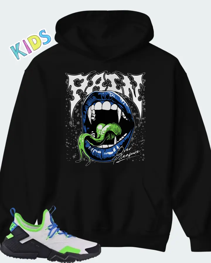 Nike Air Huarache Run Drift Scream Green Matching Kid's Hoodie