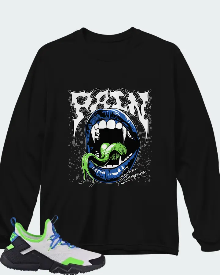 Nike Air Huarache Run Drift Scream Green Matching Long Sleeve T-Shirt