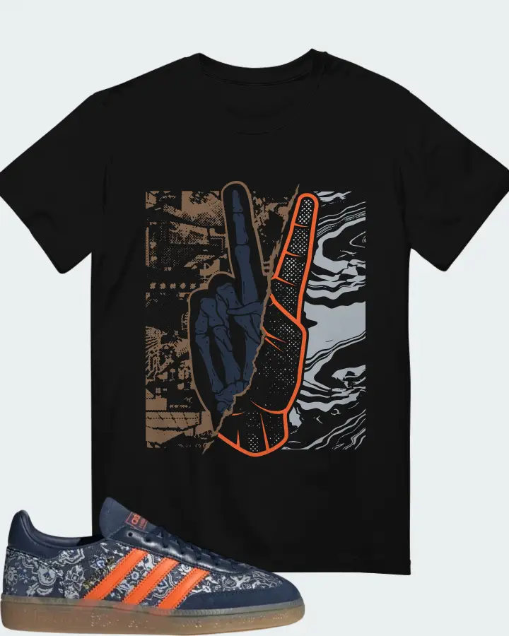 adidas Handball Spezial Ornate Carpet Pack - Night Indigo Sneaker Matching Black T-Shirt - Peace of mind