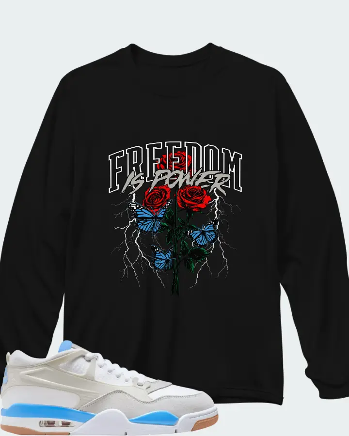 Air Jordan 4 RM University Blue Matching Long Sleeve T-Shirt