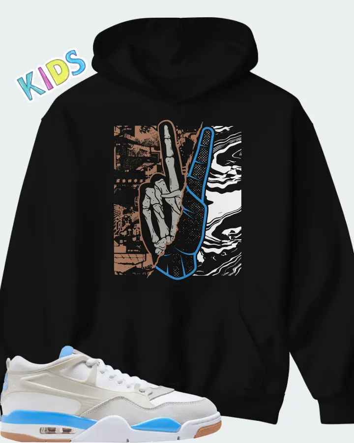 Air Jordan 4 RM University Blue Matching Kid's Hoodie