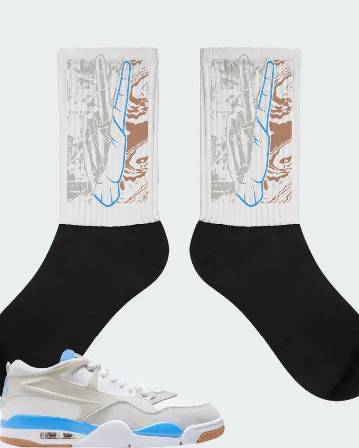 Air Jordan 4 RM University Blue Matching Socks