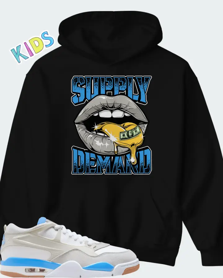 Air Jordan 4 RM University Blue Matching Kid's Hoodie