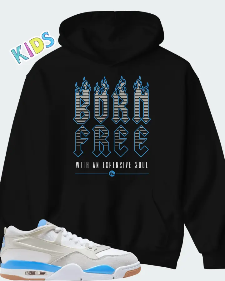 Air Jordan 4 RM University Blue Matching Kid's Hoodie