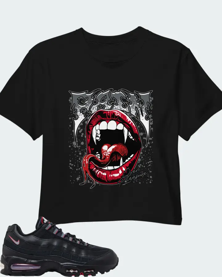 Nike Air Max 95 Big Bubble - Black University Red Matching Crop Top