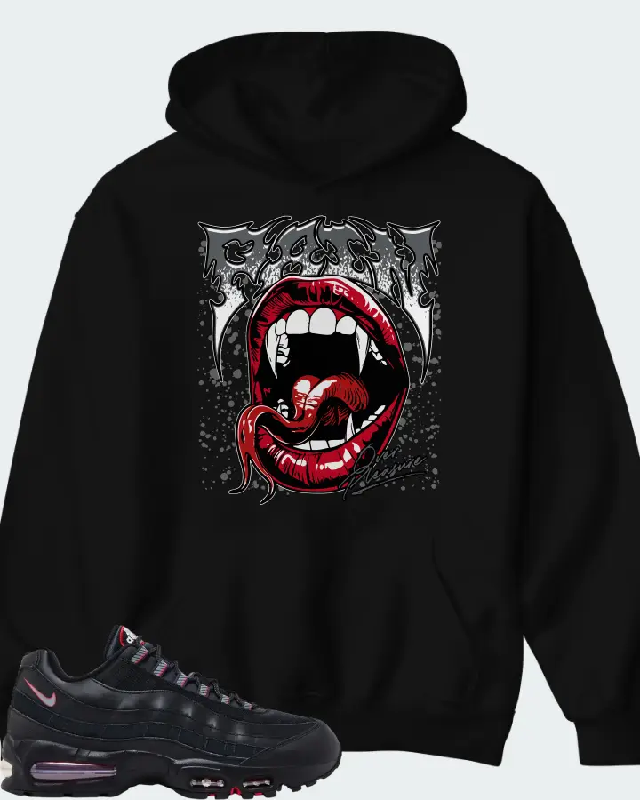 Nike Air Max 95 Big Bubble - Black University Red Matching Hoodie