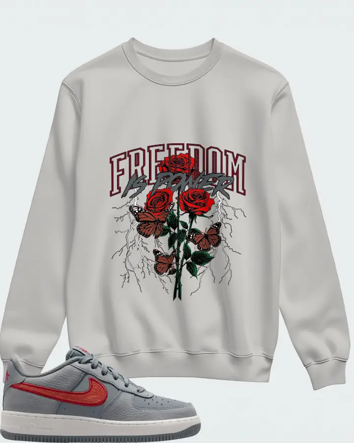 Nike Air Force 1 LV8 3 GS Cool Grey Matching Sweatshirt
