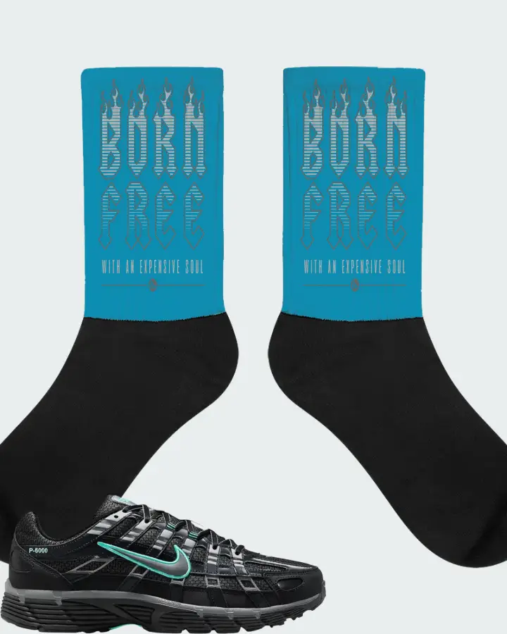 Nike P-6000 Black Hyper Turquoise Matching Socks