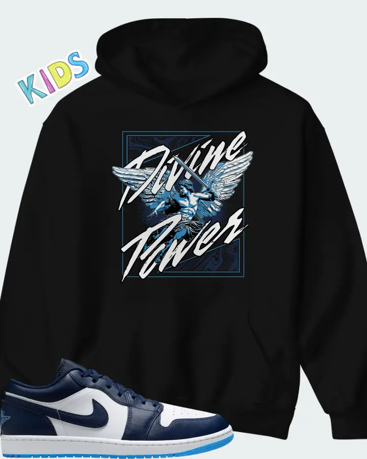 Air Jordan 1 Low Midnight Navy University Blue Matching Kid's Hoodie