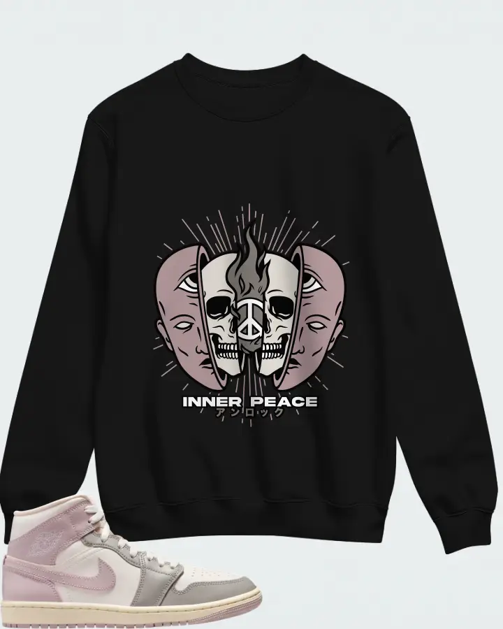 Air Jordan 1 Mid Enigma Stone Coconut Milk Particle Rose Matching Sweatshirt
