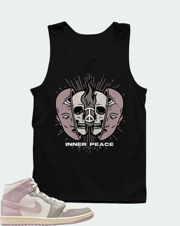 Air Jordan 1 Mid Enigma Stone Coconut Milk Particle Rose Matching Tank Top