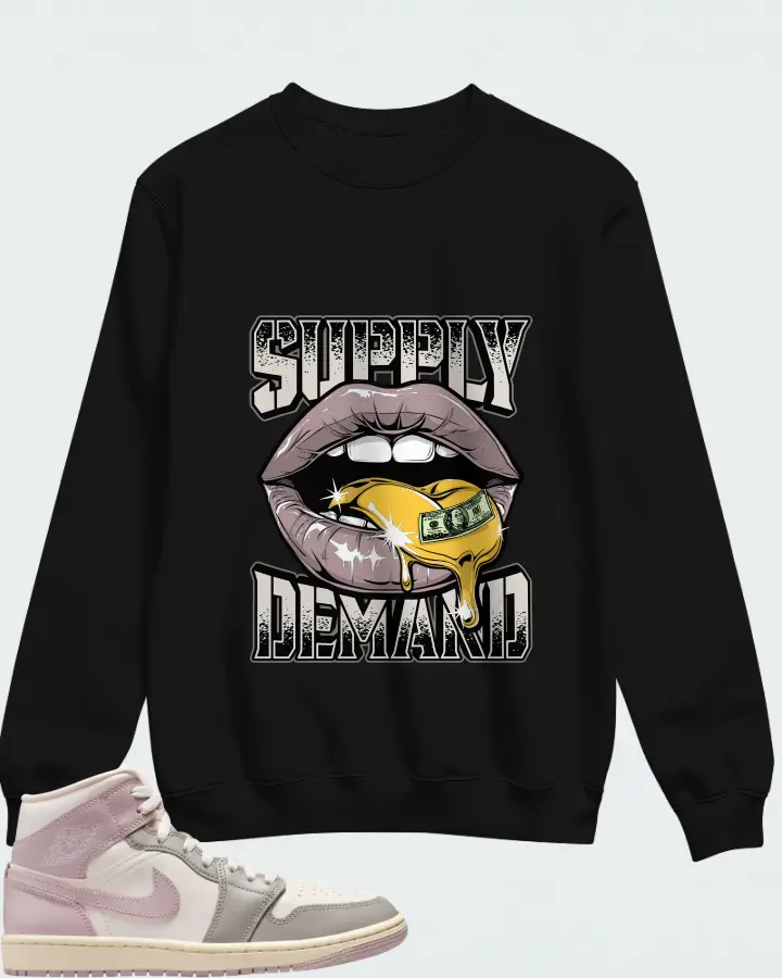 Air Jordan 1 Mid Enigma Stone Coconut Milk Particle Rose Matching Sweatshirt