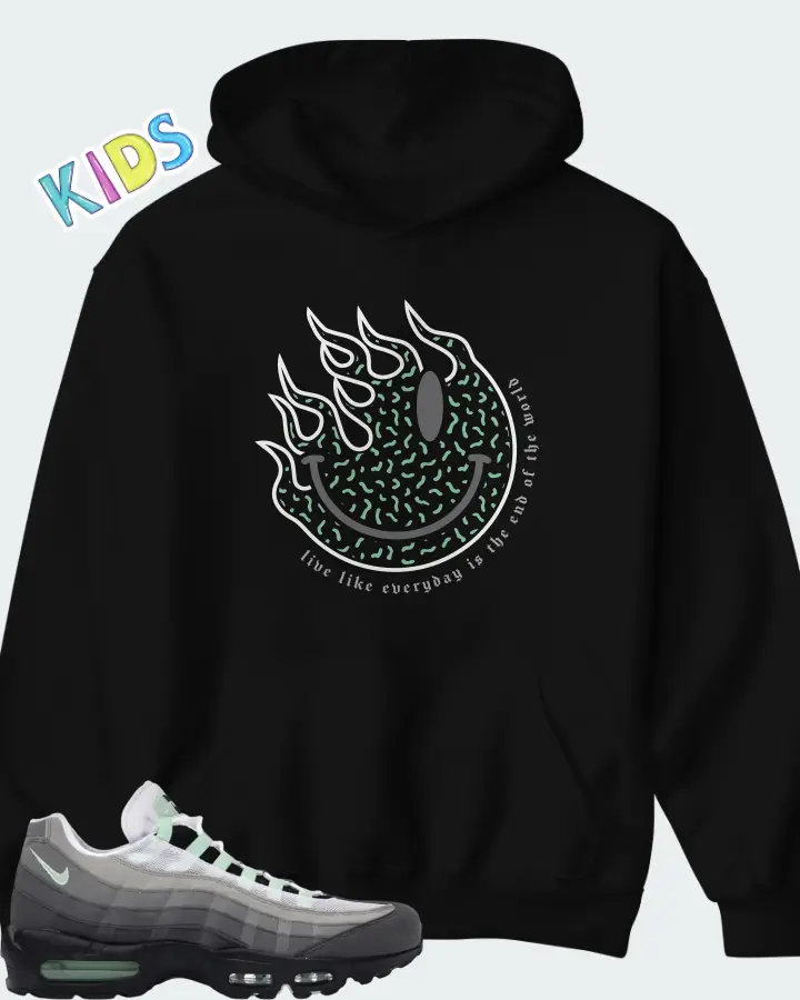 Nike Air Max 95 Big Bubble - Fresh Mint Matching Kid's Hoodie