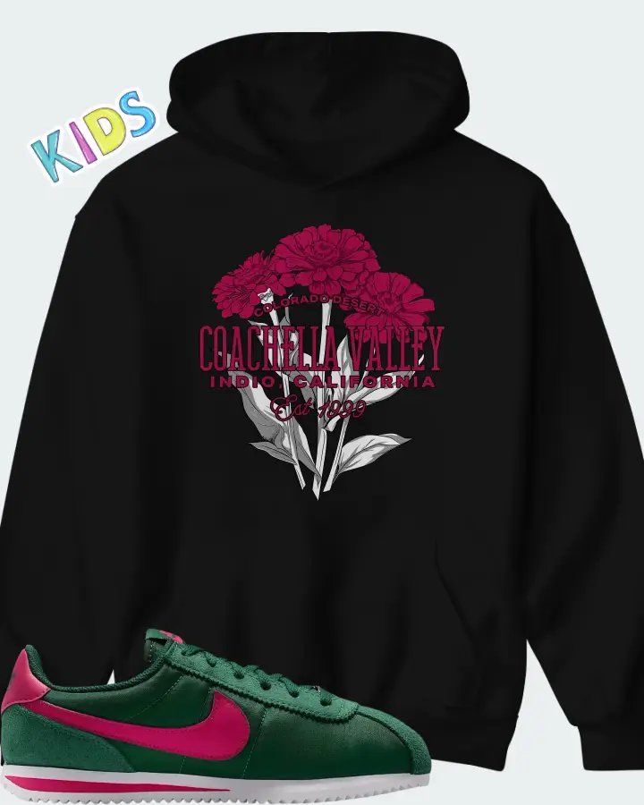 Nike Cortez Textile Gorge Green Wild Cherry Matching Kid's Hoodie
