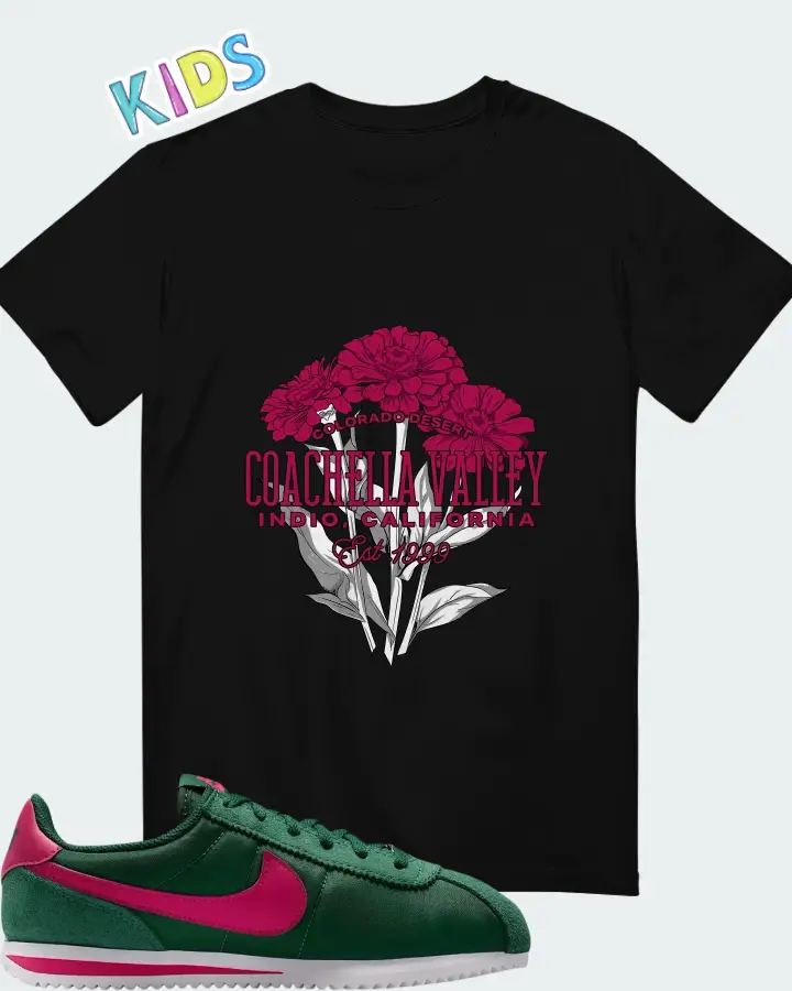 Nike Cortez Textile Gorge Green Wild Cherry Matching Kid's T-Shirt