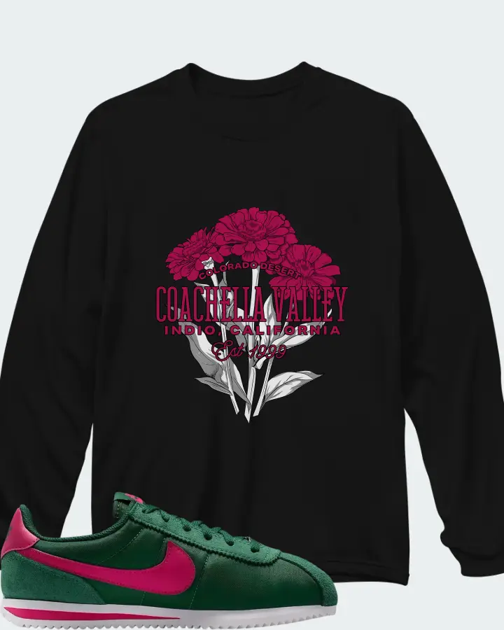Nike Cortez Textile Gorge Green Wild Cherry Matching Long Sleeve T-Shirt