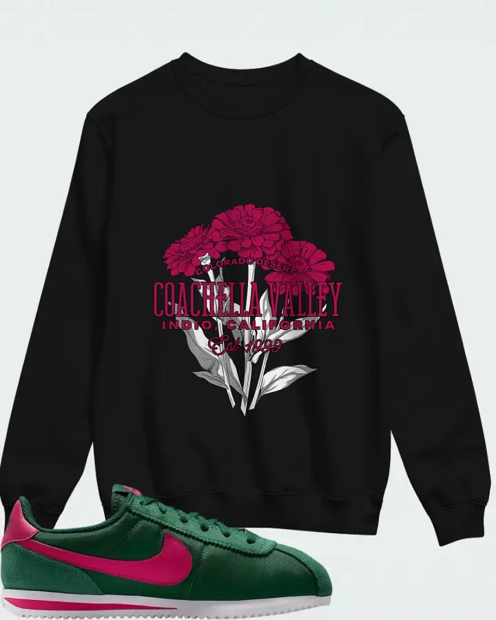 Nike Cortez Textile Gorge Green Wild Cherry Matching Sweatshirt