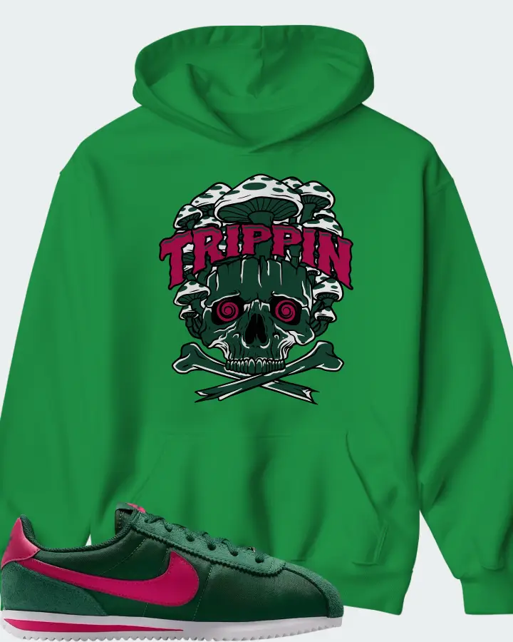 Nike Cortez Textile Gorge Green Wild Cherry Matching Hoodie