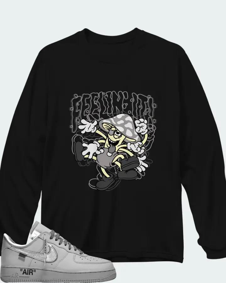 Nike Air Force 1 Low x Off-White Ghost Grey Matching Long Sleeve T-Shirt
