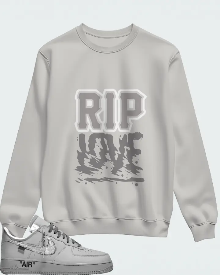 Nike Air Force 1 Low x Off-White Ghost Grey Matching Sweatshirt