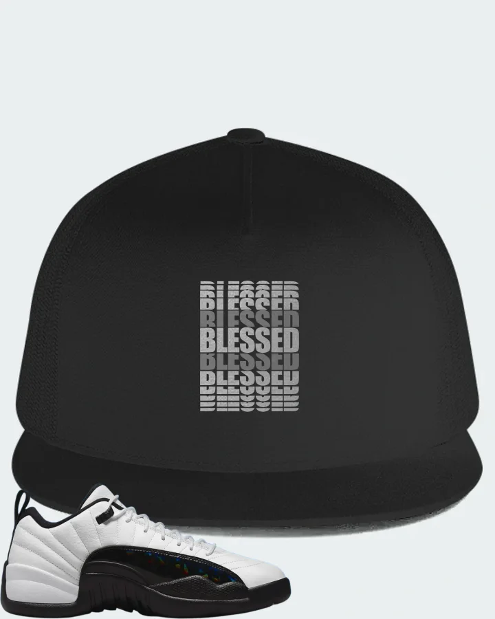 Jordan 12 Low Sneaker Matching Black Hat - BLESSED Many Times