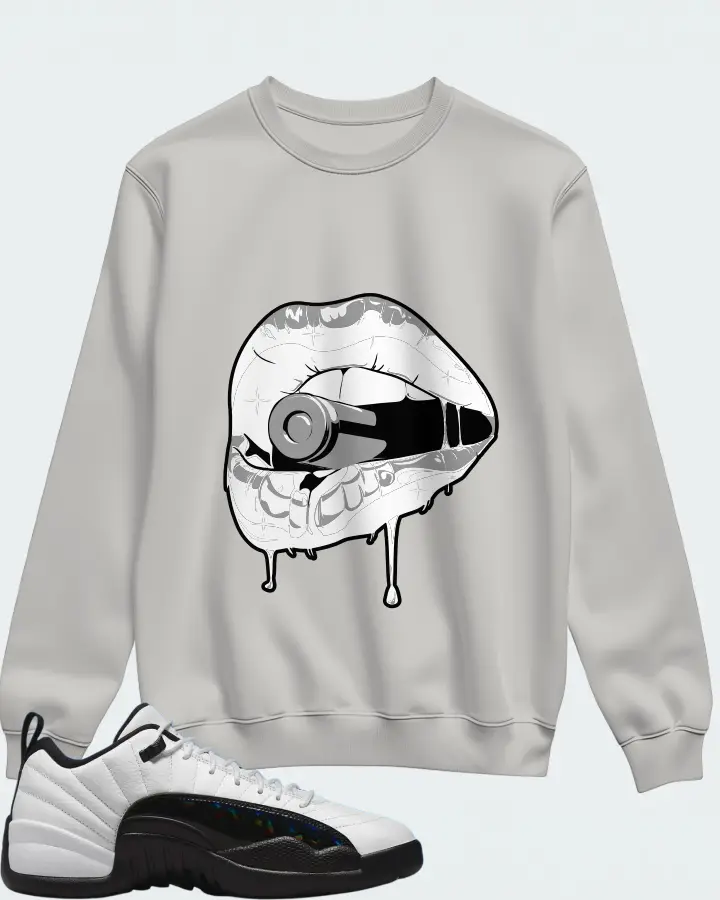 Jordan 12 Low Sneaker Matching Grey Sweatshirt - Kiss of Death