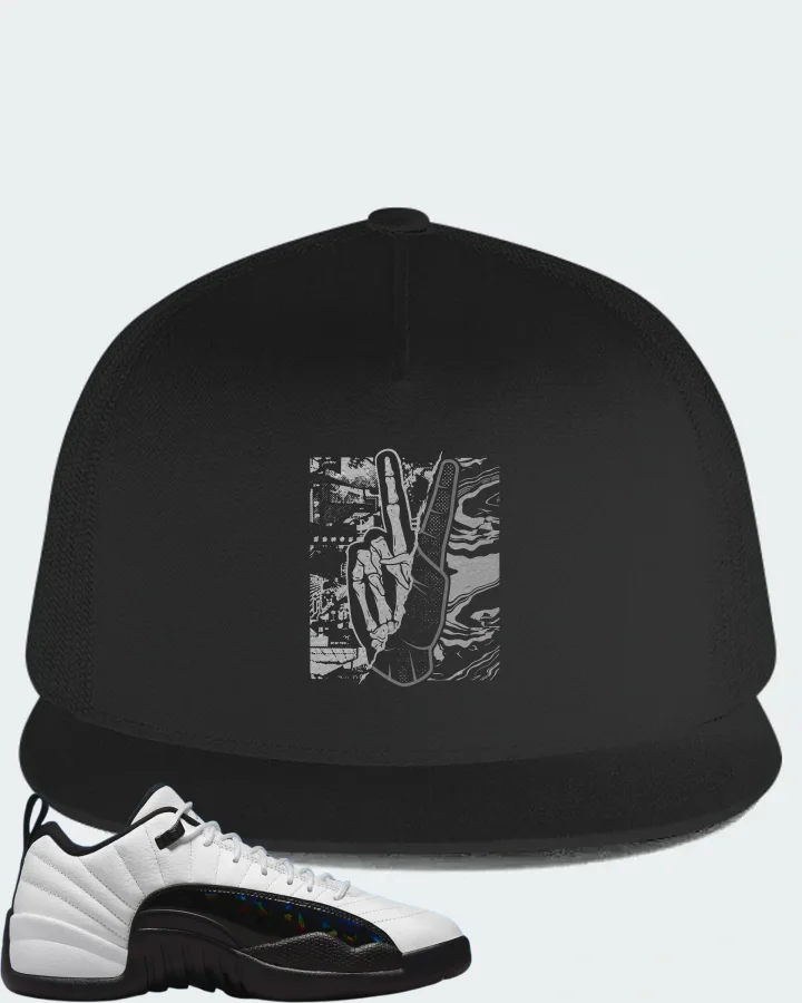 Jordan 12 Low Sneaker Matching Black Hat - Peace of mind