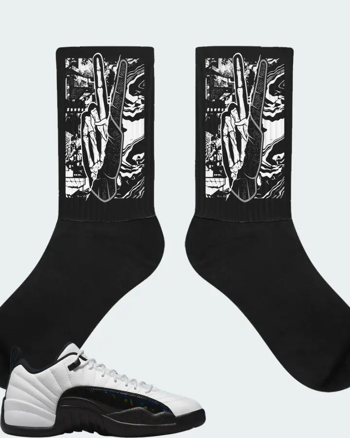 Jordan 12 Low Sneaker Matching Black Socks - Peace of mind