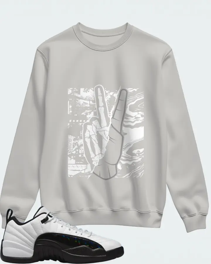 Jordan 12 Low Sneaker Matching Grey Sweatshirt - Peace of mind