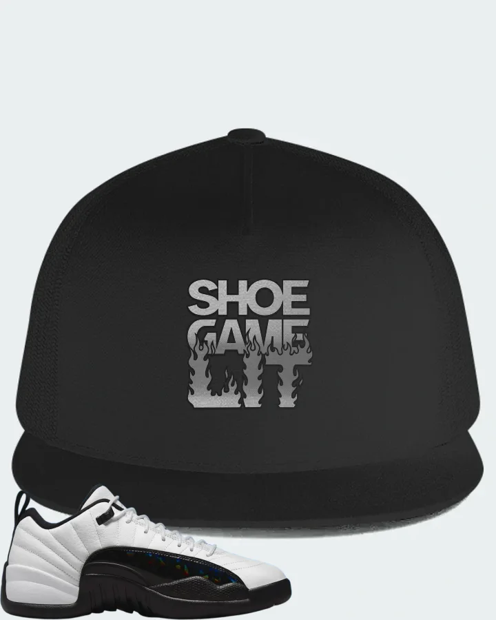 Jordan 12 Low Sneaker Matching Black Hat - Shoe Game Lit Refreshed