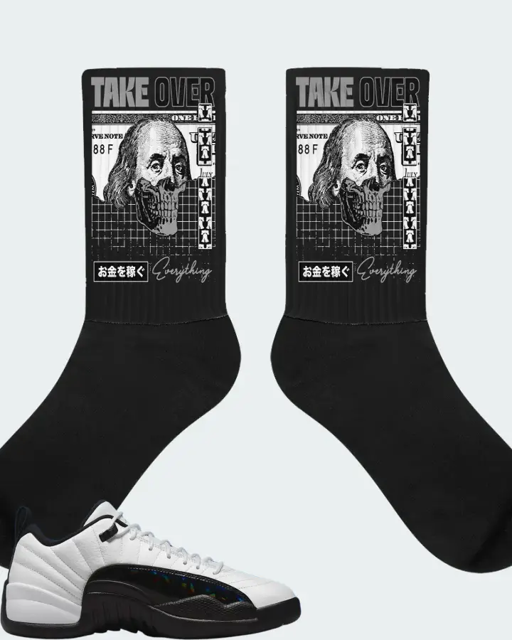 Jordan 12 Low Sneaker Matching Black Socks - Take Over