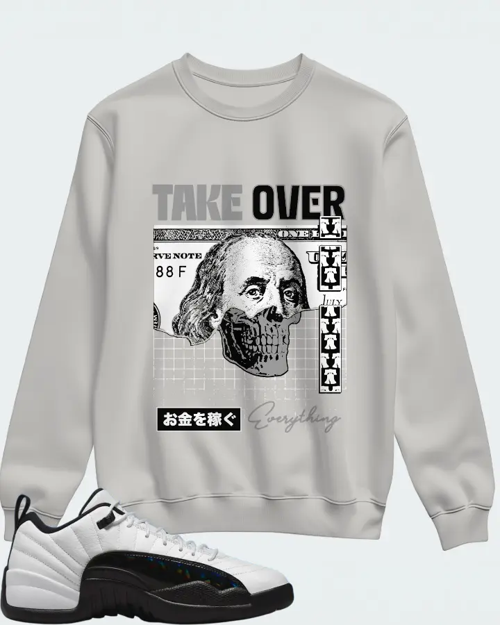 Jordan 12 Low Sneaker Matching Grey Sweatshirt - Take Over