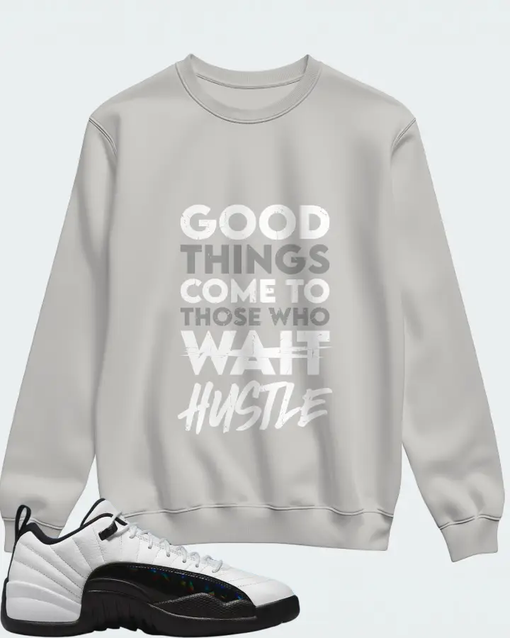 Jordan 12 Low Sneaker Matching Grey Sweatshirt - Good Things Come