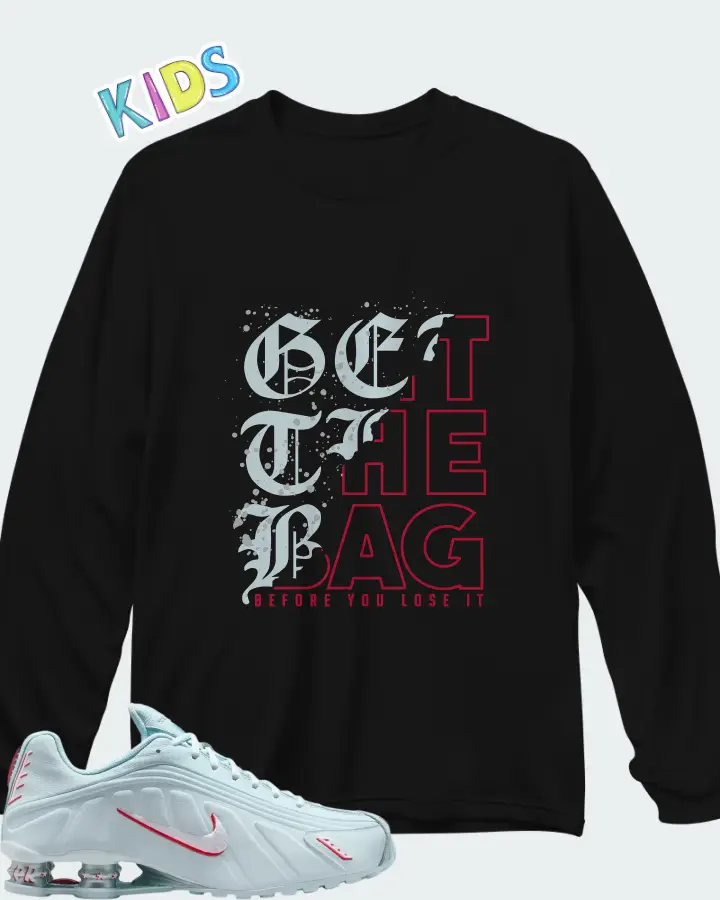 Shox R4 'Glacier Blue and University Red Matching Kid's Long Sleeve T-Shirt