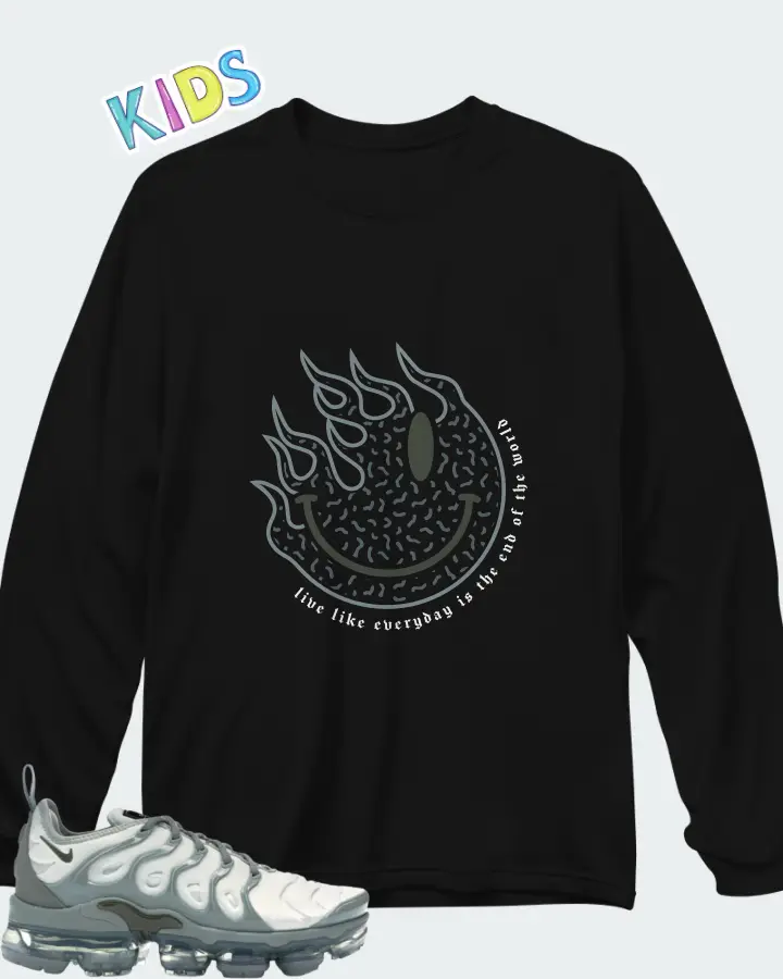 Nike Air VaporMax Plus Light Silver Mica Green (Women's) Matching Kid's Long Sleeve T-Shirt